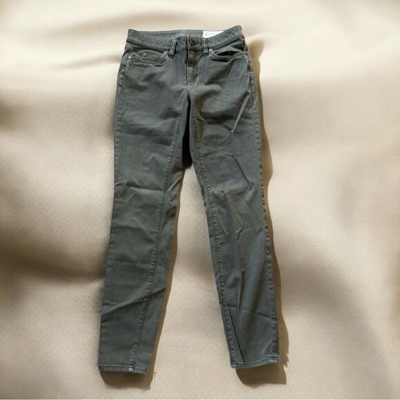 Two by Vince Camuto Washed Olive Green Stretch Cotton Skinny Jeans Size 27/4 - Picture 1 of 11
